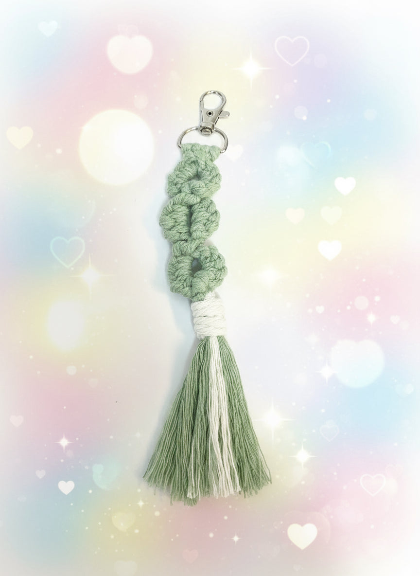 Handmade Macrame Boho Style Keychain with tassel