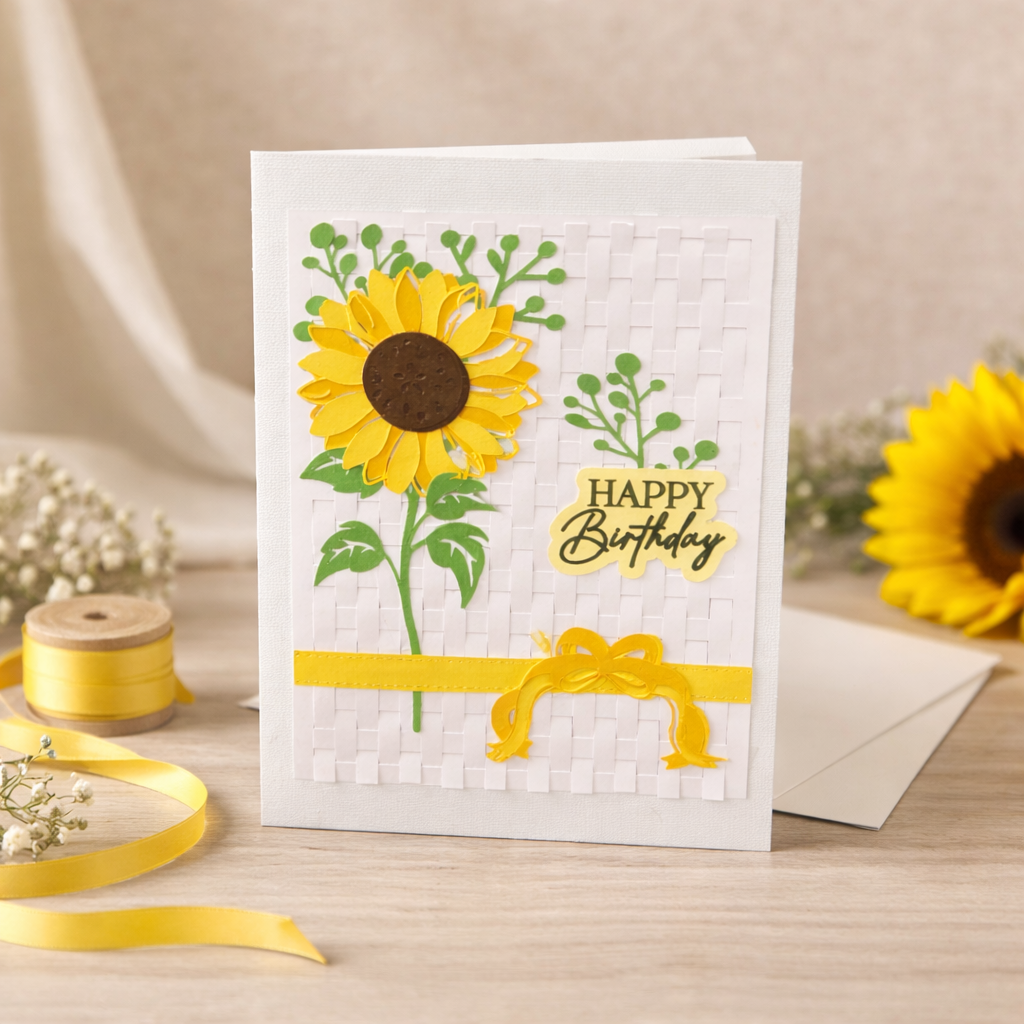 Sunflower Birthday Card – Handmade with Cricut Joy Xtra | 4.5” x 6.5”