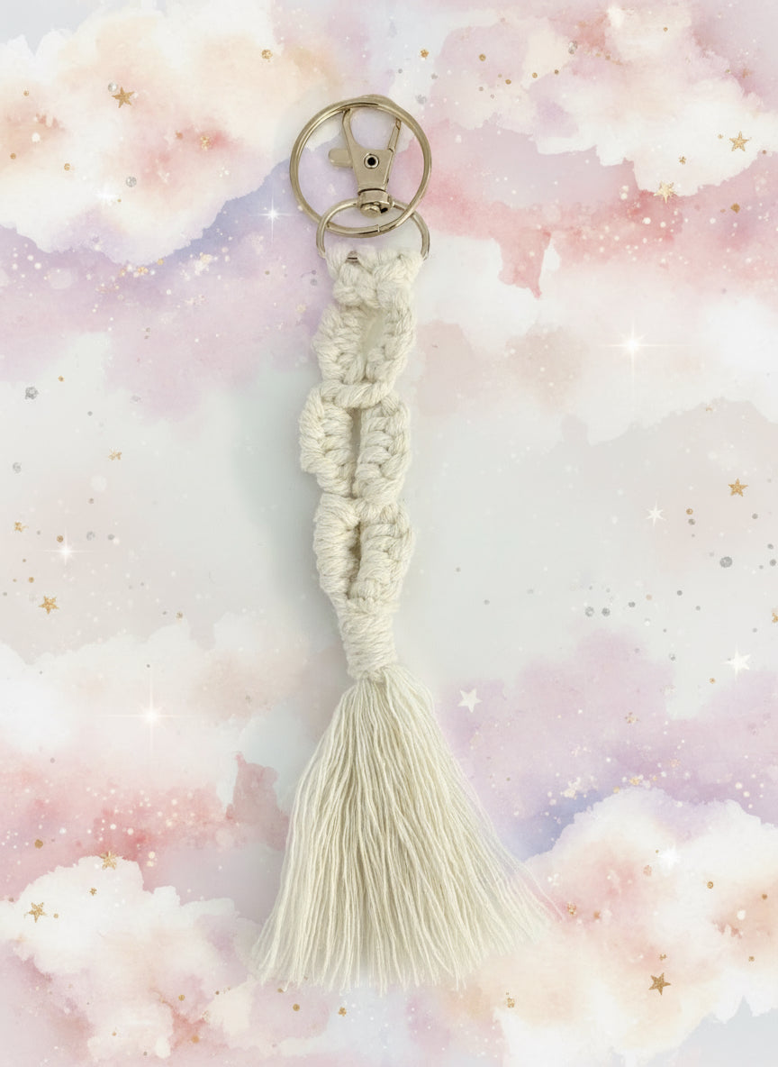 Handmade Macrame Boho Style Keychain with tassel