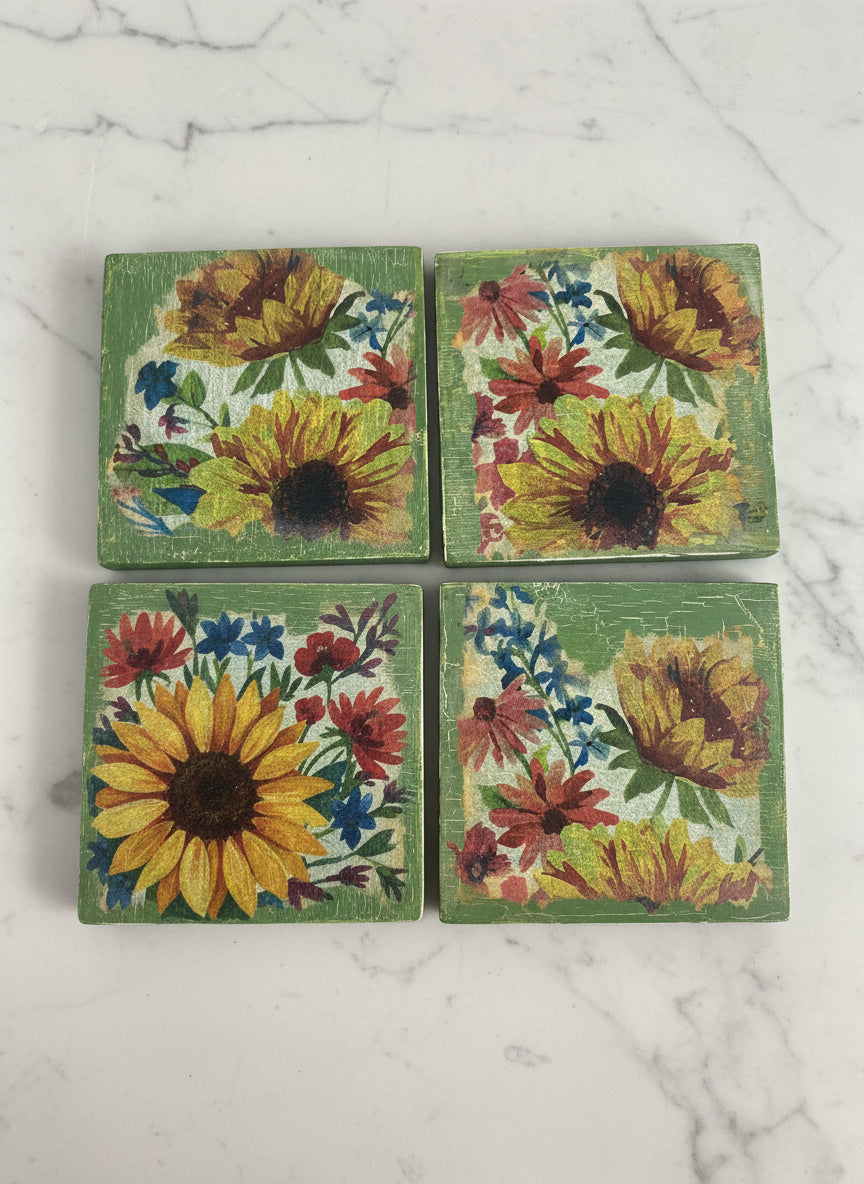 Set of 4 wood coasters