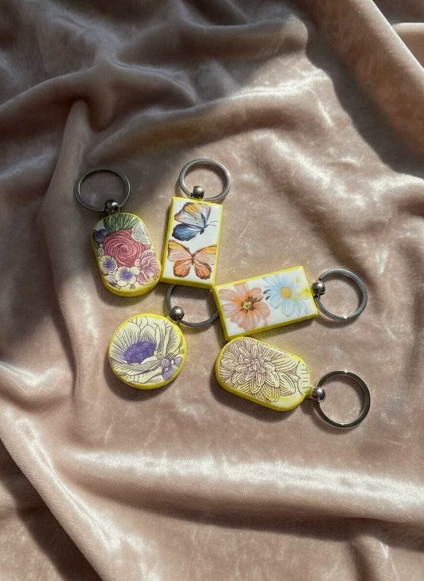 Decoupaged Keychains