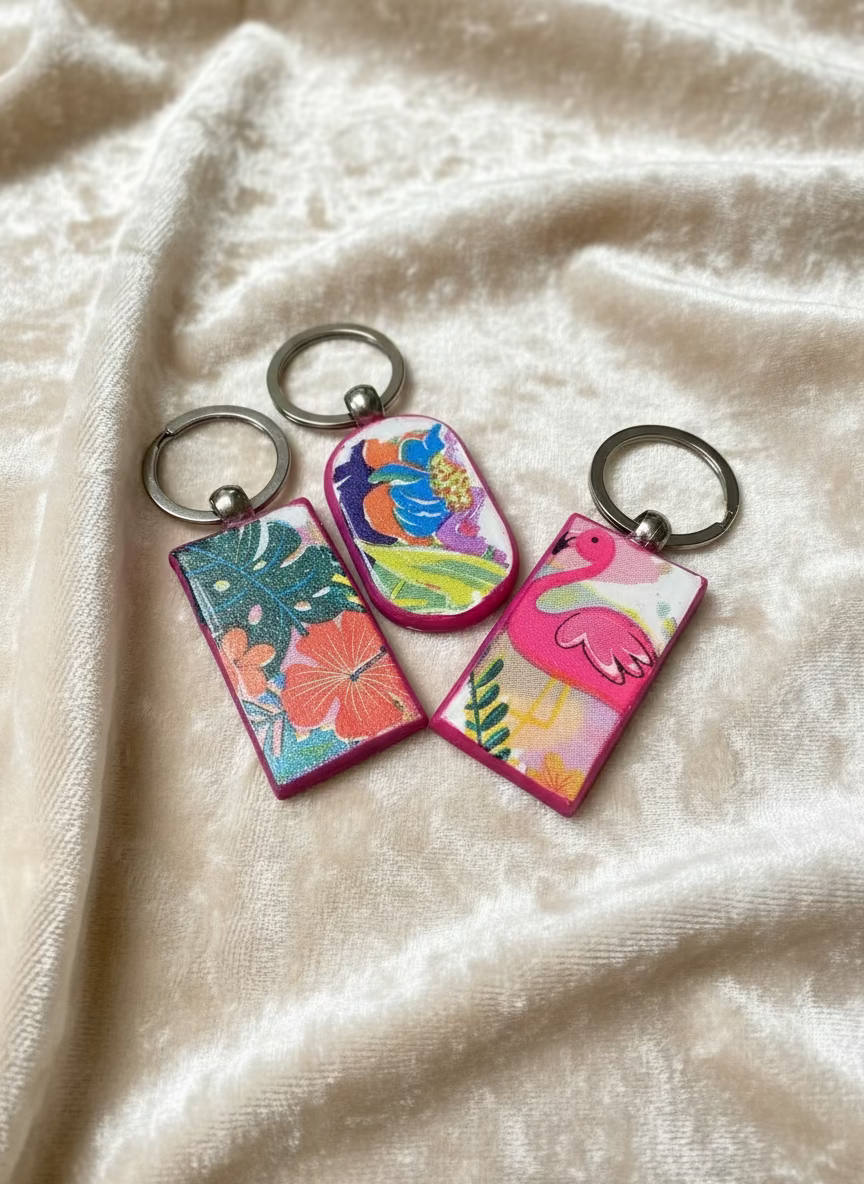 Decoupaged Keychains
