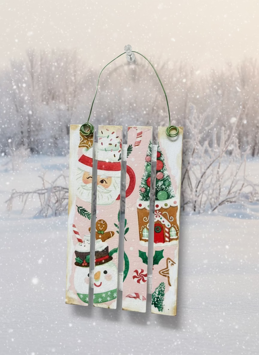 🎄 Handmade Mini Wood Slat Ornaments