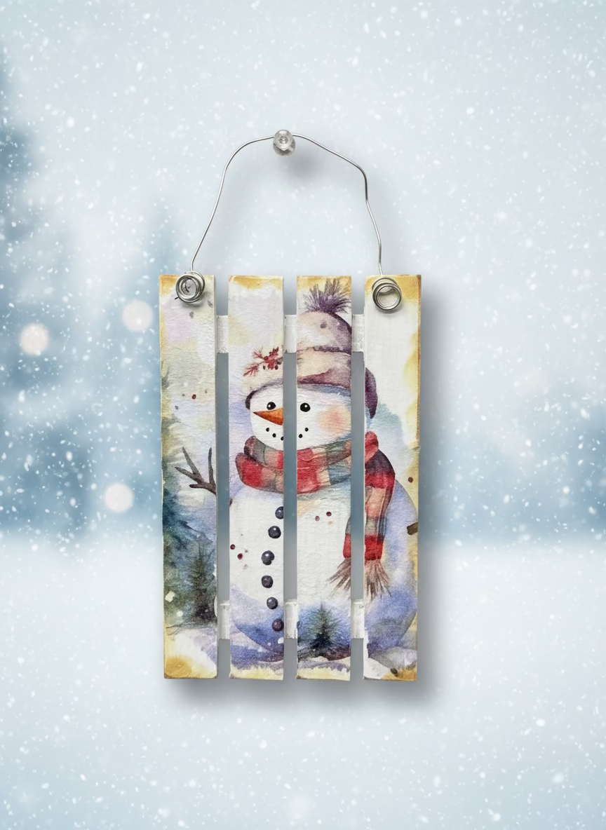 🎄 Handmade Mini Wood Slat Ornaments