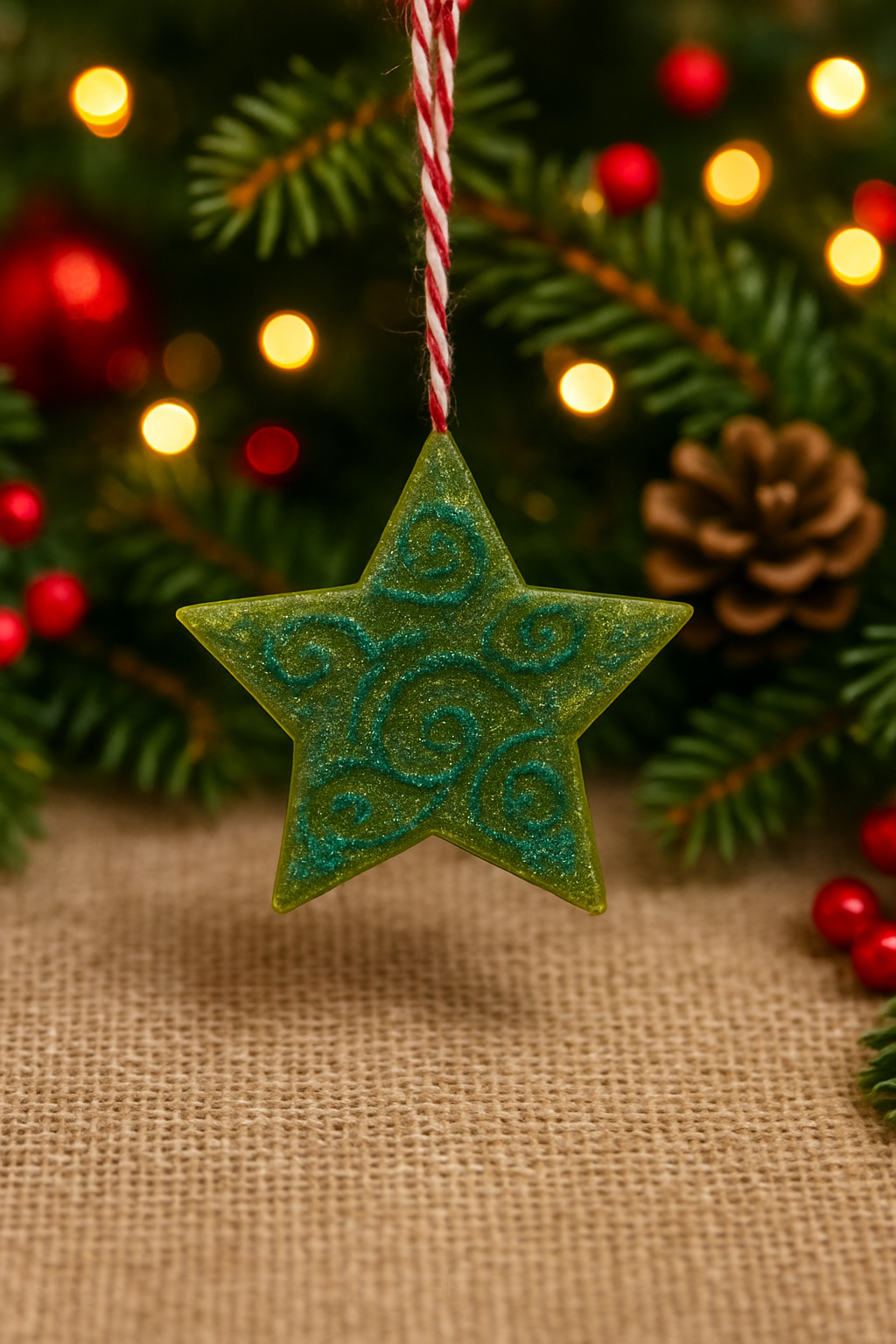 ⭐ Handmade Resin Star Ornament – 2.5” x 2.5”