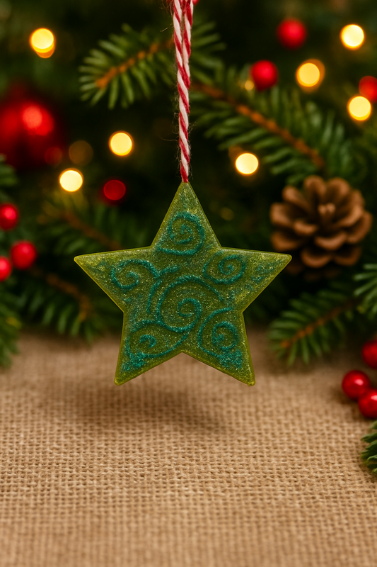 ⭐ Handmade Resin Star Ornament – 2.5” x 2.5”