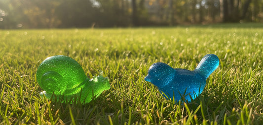 Glitter Resin Animal Figurines 🐌🐦✨